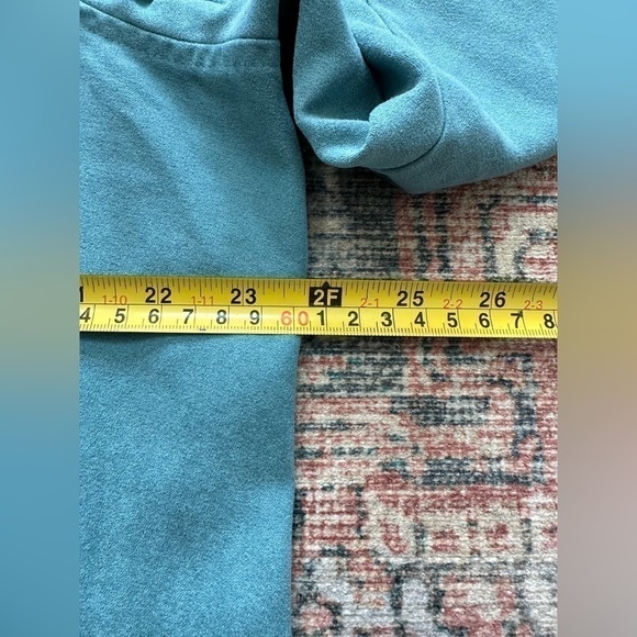 3 for $15 Avenue Embroidered Turquoise Suede Button Down/Size 18/20 - Picture 4 of 10